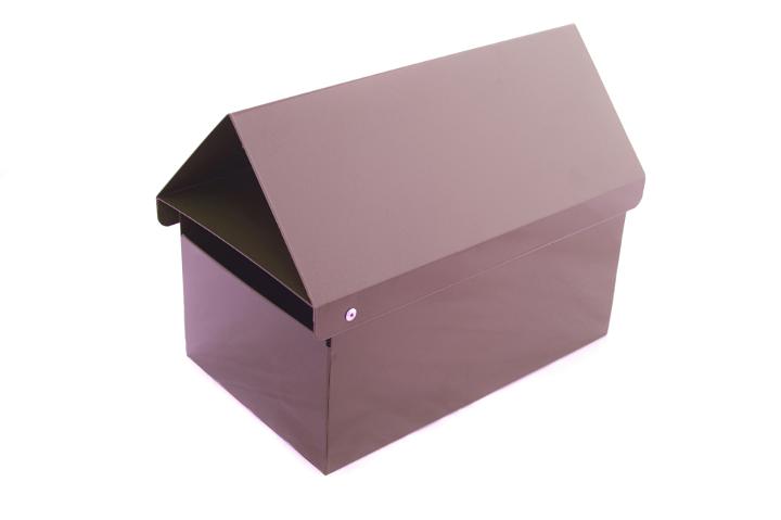 Simple metal letter box or post box isolated on white conceptual of communication and distribution of correspondence