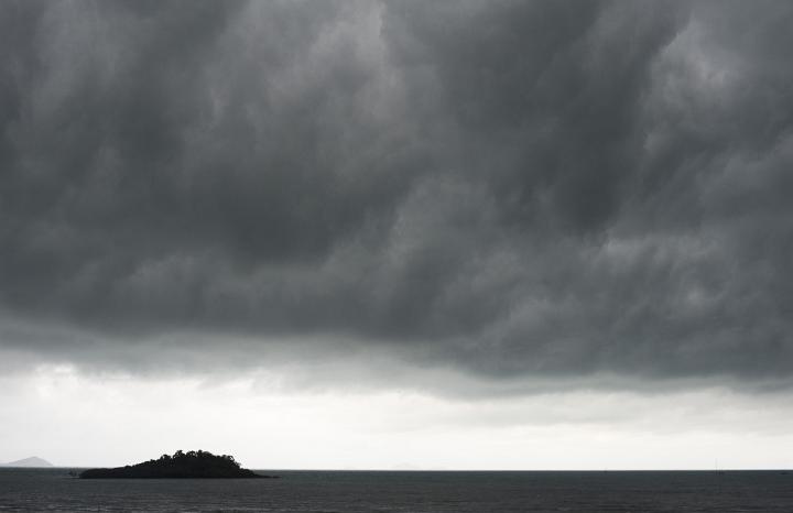 Concept of storms and trouble on the horizon