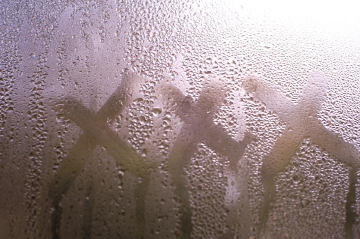 Conceptual image of valentine, love, sex with steamy windows