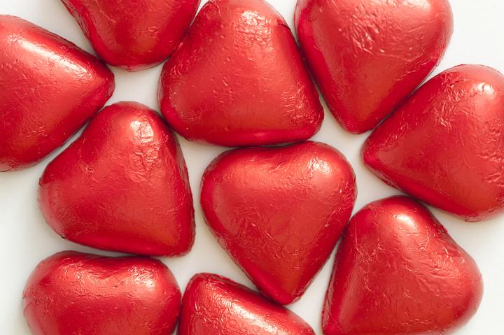 Background of red romantic hearts symbolic of love for celebrating Valentines, wedding or anniversary