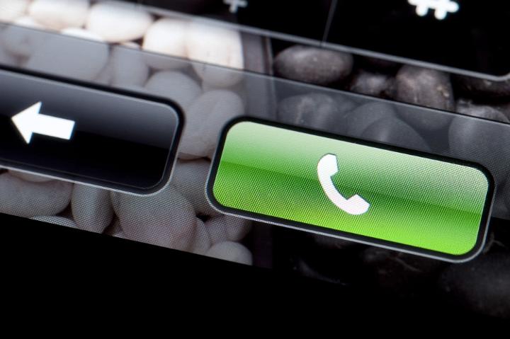 Close up Back and Calling Touch Screen Buttons on a Modern Mobile Phone